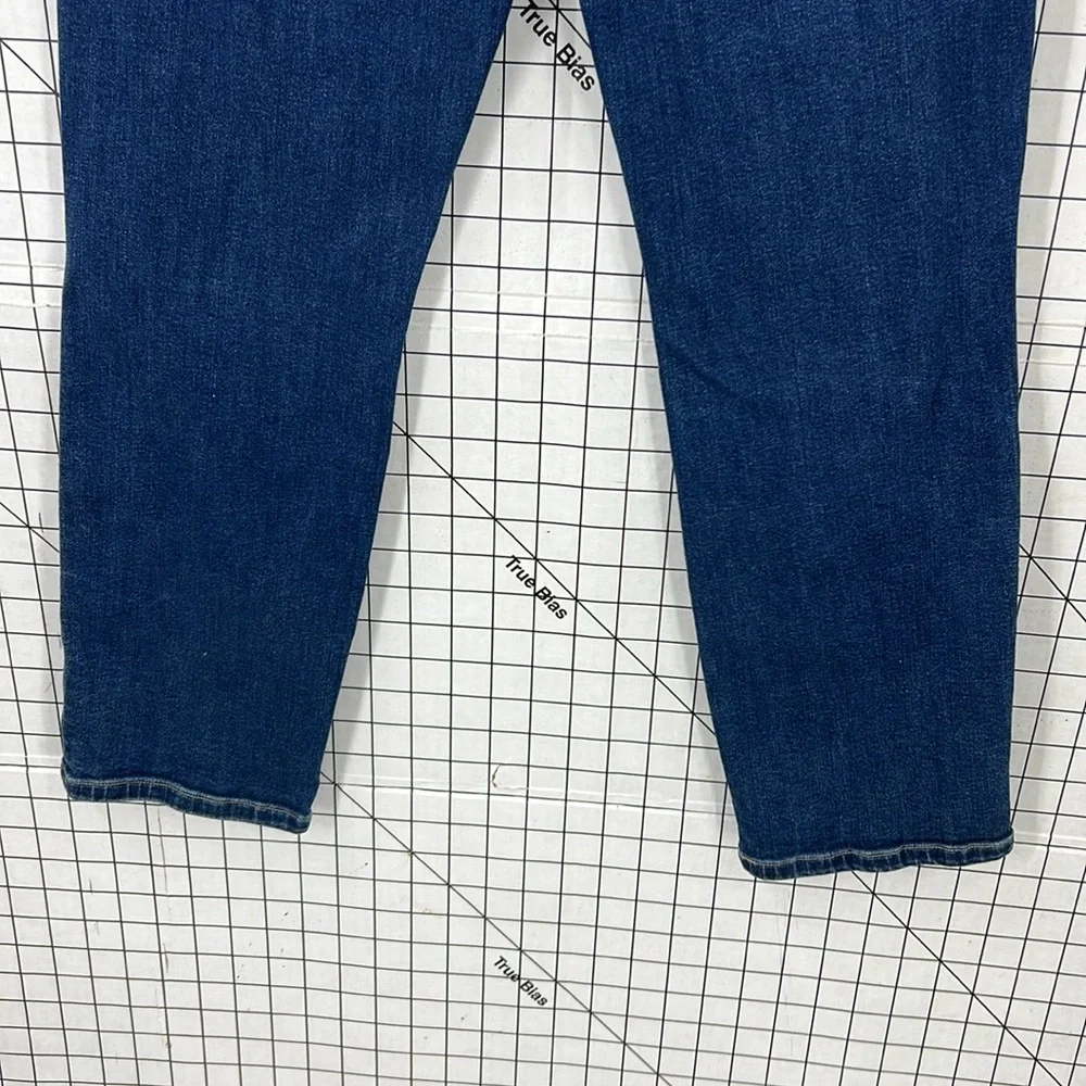 Good American dark wash organic cotton blend straight leg jeans 6